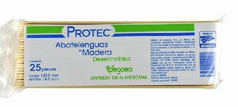 ABATELENGUAS DE MADERA 25 PIEZAS PROTEC